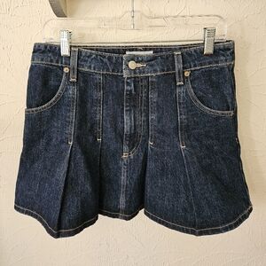 Zara Pleated Denim Mini Skirt Women’s Size Medium Preppy